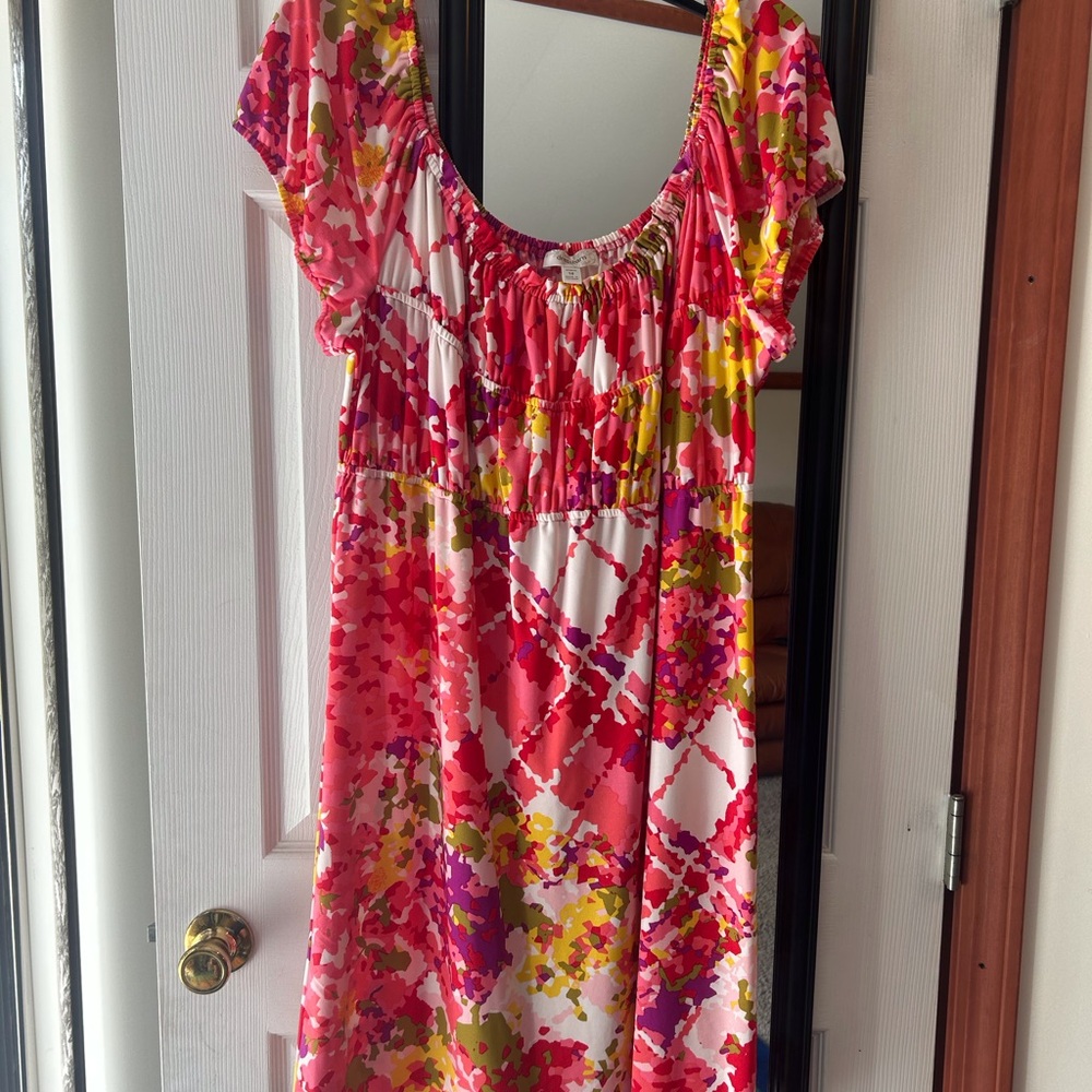 Dressbarn Pink Flutter Sleeve Sundress